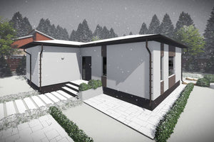 1 Story Steel Frame House With Two Bedrooms Model 100-075 - house exterior design image 6 thumbnail