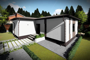 1 Story Steel Frame House With Two Bedrooms Model 100-075 - house exterior design image 8 thumbnail