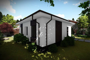 One Story Steel Frame House With 2 Bedrooms Number 100-078 - modern house exterior picture 3 thumbnail