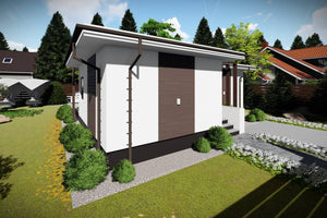 One Story Steel Frame House With 2 Bedrooms Number 100-078 - modern house exterior picture 4 thumbnail