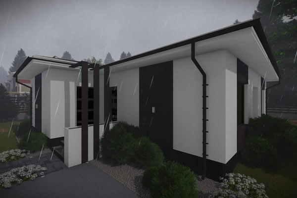 One Story Steel Frame House With 2 Bedrooms Number 100-078 - modern house exterior picture 5