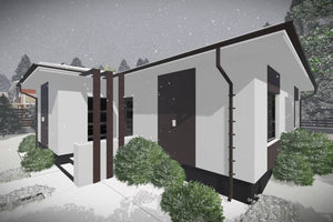 One Story Steel Frame House With 2 Bedrooms Number 100-078 - modern house exterior picture 6 thumbnail