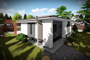 One Story Steel Frame House With 3 Bedrooms Number 104-068 - modern house design image 2 thumbnail