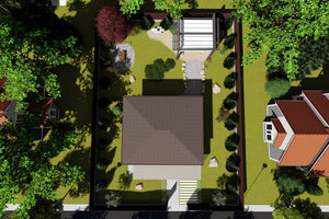 One Story Steel Frame House With 3 Bedrooms Number 104-068 - house roof thumbnail