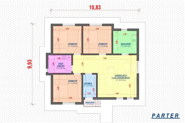 Single Story Steel Frame House With 3 Bedrooms Model 105-085 - house plan