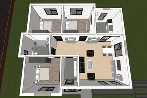 Single Story Steel Frame House With 3 Bedrooms Model 105-085 - home design 3d thumbnail