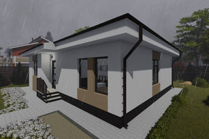 Single Story Steel Frame House With 3 Bedrooms Model 105-085 - home front image thumbnail
