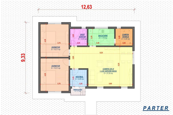 1 Storey Steel Frame House With 2 Bedrooms Model 110-082 - house floor plan