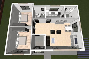 1 Storey Steel Frame House With 2 Bedrooms Model 110-082 - home design 3d thumbnail
