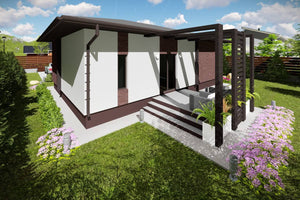 1 Story Steel Frame House With 2 Bedrooms Model 111-044 - modern house design image 2 thumbnail