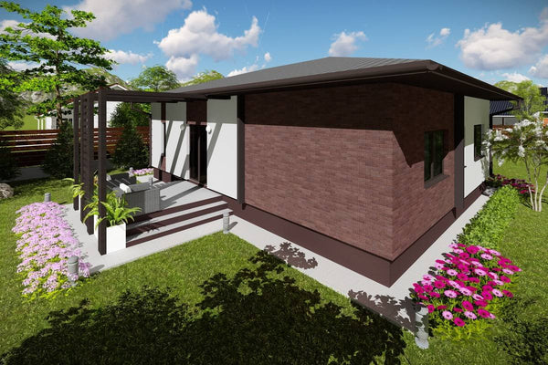 1 Story Steel Frame House With 2 Bedrooms Model 111-044 - modern house design image 4