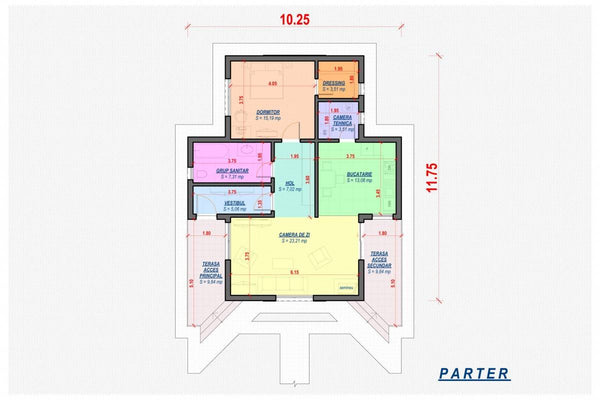 1 Story Steel Frame House With One Bedroom Model 112-021 - floor plan design