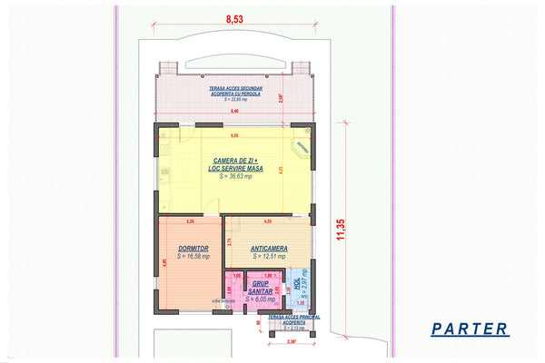 One Story Steel Frame House With One Bedroom Number 112-090 - house floor plan