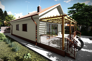 One Story Steel Frame House With One Bedroom Number 112-090 - house design image 1 thumbnail