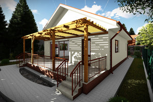 One Story Steel Frame House With One Bedroom Number 112-090 - house design image 3 thumbnail