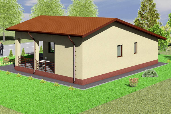 One Storey Steel Frame House With 2 Bedrooms Model 115-002 - modern exterior house picture 3