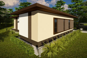 One Story Steel Frame House With 1 Bedroom Model 120-032 - modern style house exterior image 3 thumbnail