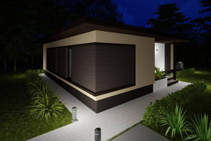 One Story Steel Frame House With 1 Bedroom Model 120-032 - modern style house exterior image 5 thumbnail