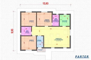 One Story Steel Frame House With 3 Bedrooms Model 120-083 - house layout thumbnail
