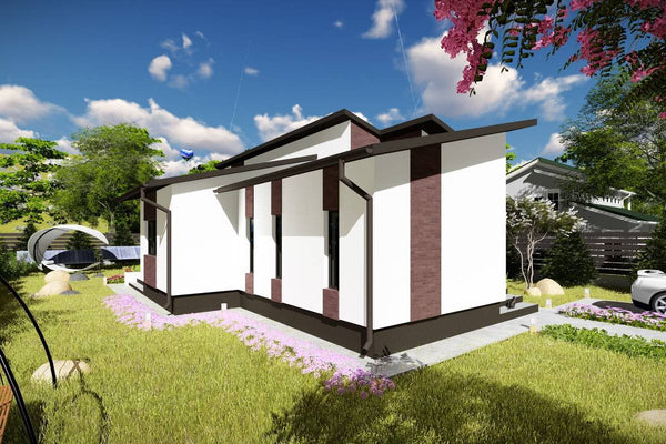 One Story Steel Frame House With 2 Bedrooms Model 122-042 - modern house design image 2