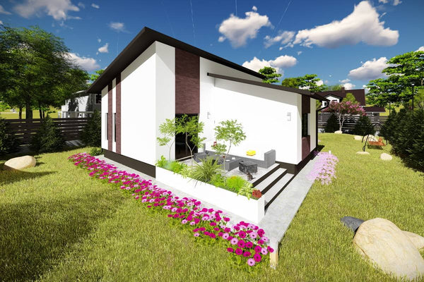 One Story Steel Frame House With 2 Bedrooms Model 122-042 - modern house design image 4