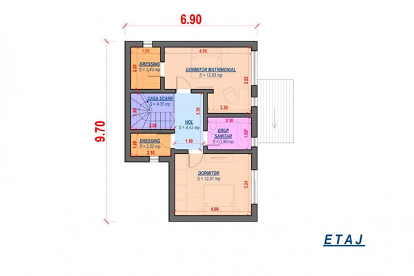 2 Story Steel Frame House With 2 Bedrooms Number 123-076 - house plan 2