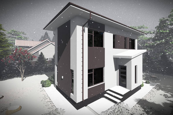 2 Story Steel Frame House With 2 Bedrooms Number 123-076 - house exterior design image 6