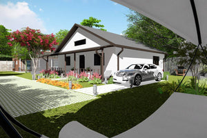 Single Story Steel Frame House With 2 Bedrooms Model 130-036 - home exterior design image 3 thumbnail