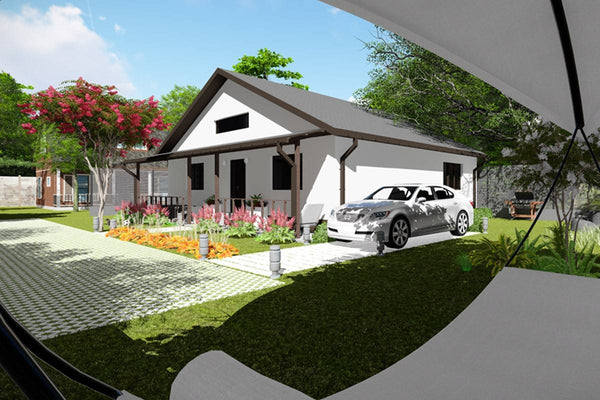Single Story Steel Frame House With 2 Bedrooms Model 130-036 - home exterior design image 3