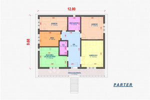 Single Story Steel Frame House With 2 Bedrooms Model 130-036 - house floor plan thumbnail