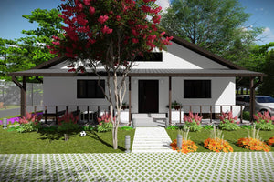 Single Story Steel Frame House With 2 Bedrooms Model 130-036 - home exterior design image 2 thumbnail
