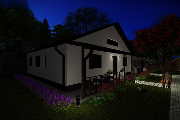 Single Story Steel Frame House With 2 Bedrooms Model 130-036 - home exterior design image 10