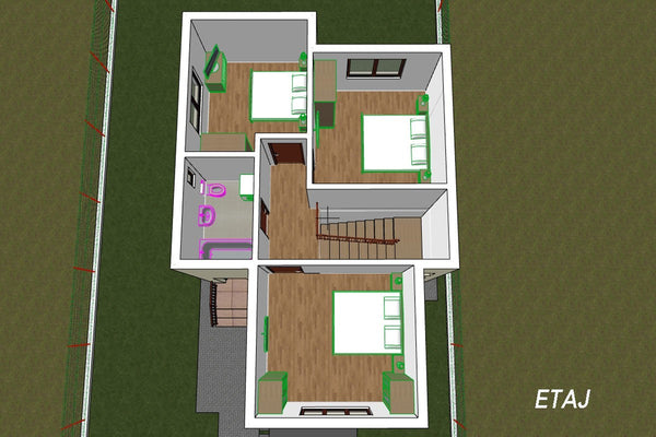 Two Story Steel Frame House With 4 Bedrooms Model 130-088 - home design 3d 2 