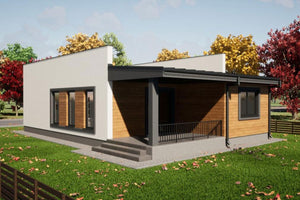 Ground Floor Steel Frame House With 2 Bedrooms model 130-093 - modern style house exterior image 2 thumbnail