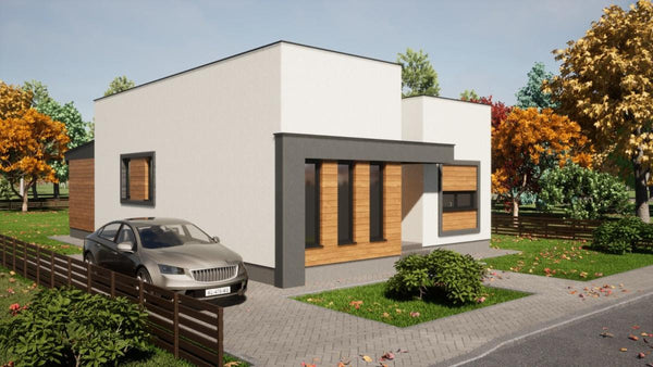 Ground Floor Steel Frame House With 2 Bedrooms model 130-093 - modern style house exterior image 6