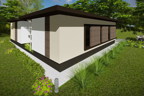 One Story Steel Frame House With 2 Bedrooms Model 134-031 - house exterior design image 4