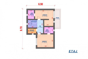 2 Story Steel Frame House With 2 Bedrooms Number 139-074 - home layout 2 thumbnail