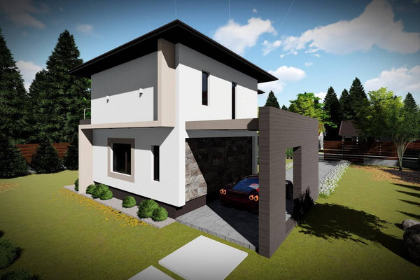 2 Story Steel Frame House With 2 Bedrooms Number 139-074 - modern house design image 4