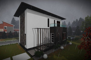 2 Story Steel Frame House With 2 Bedrooms Number 139-074 - modern house design image 5 thumbnail