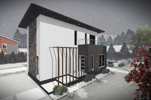 2 Story Steel Frame House With 2 Bedrooms Number 139-074 - modern house design image 6 thumbnail