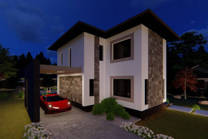 2 Story Steel Frame House With 2 Bedrooms Number 139-074 - modern house design image 8 thumbnail
