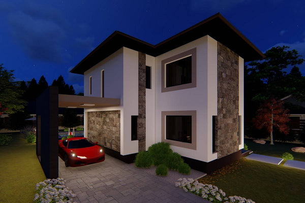 2 Story Steel Frame House With 2 Bedrooms Number 139-074 - modern house design image 8