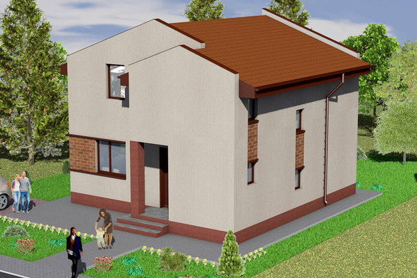 Two Storey Steel Frame House With 2 Bedrooms Model 141-001 - home exterior design picture 2