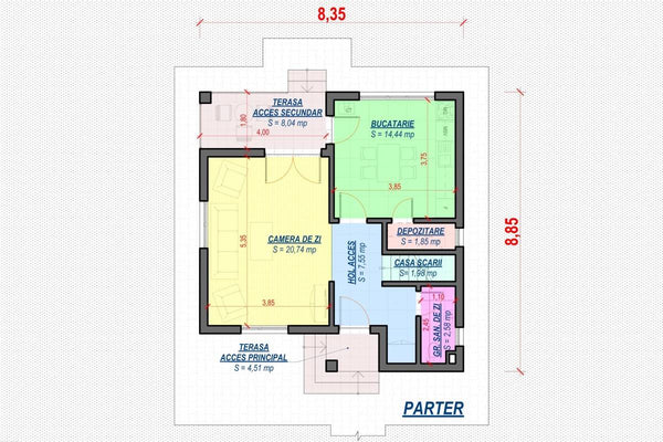 Two Storey Steel Frame House With 2 Bedrooms Model 141-001 - house floor design