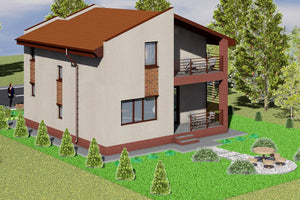 Two Storey Steel Frame House With 2 Bedrooms Model 141-001 - home exterior design picture 3 thumbnail