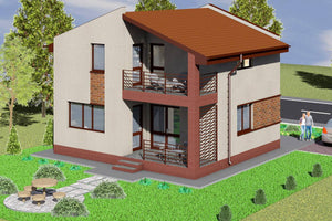 Two Storey Steel Frame House With 2 Bedrooms Model 141-001 - home exterior design picture 4 thumbnail