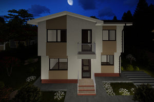 2 Story Steel Frame House With 3 Bedrooms Model 141-087 - modern exterior house image 9 thumbnail