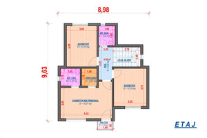 2 Story Steel Frame House With 3 Bedrooms Model 141-087 - house layout 2 thumbnail
