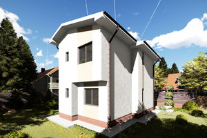 2 Story Steel Frame House With 3 Bedrooms Model 141-087 - modern exterior house image 5 thumbnail