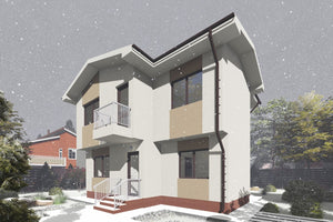 2 Story Steel Frame House With 3 Bedrooms Model 141-087 - modern exterior house image 7 thumbnail